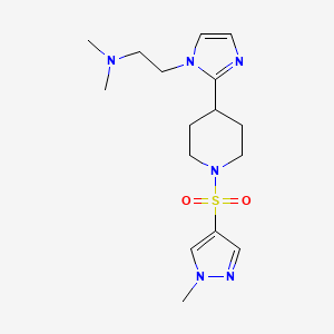 molecular formula C16H26N6O2S B5575890 N,N-dimethyl-2-(2-{1-[(1-methyl-1H-pyrazol-4-yl)sulfonyl]-4-piperidinyl}-1H-imidazol-1-yl)ethanamine 
