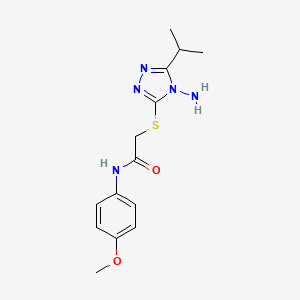 molecular formula C14H19N5O2S B5576030 2-[(4-amino-5-isopropyl-4H-1,2,4-triazol-3-yl)thio]-N-(4-methoxyphenyl)acetamide 
