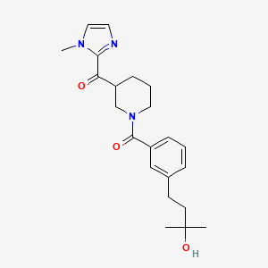 molecular formula C22H29N3O3 B5576037 {1-[3-(3-hydroxy-3-methylbutyl)benzoyl]-3-piperidinyl}(1-methyl-1H-imidazol-2-yl)methanone 