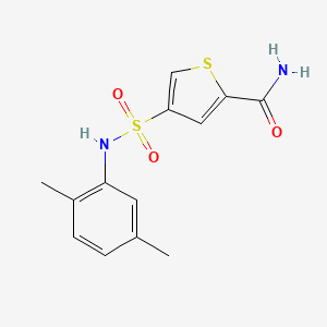 molecular formula C13H14N2O3S2 B5576041 4-{[(2,5-dimethylphenyl)amino]sulfonyl}-2-thiophenecarboxamide 