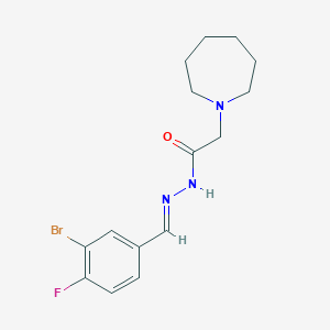 molecular formula C15H19BrFN3O B5576055 2-(azepan-1-yl)-N-[(E)-(3-bromo-4-fluorophenyl)methylideneamino]acetamide 