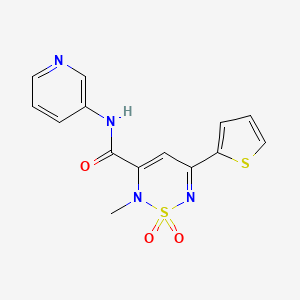 molecular formula C14H12N4O3S2 B5576068 2-methyl-N-3-pyridinyl-5-(2-thienyl)-2H-1,2,6-thiadiazine-3-carboxamide 1,1-dioxide 