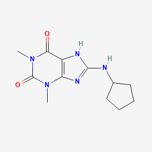 molecular formula C12H17N5O2 B5576088 8-(cyclopentylamino)-1,3-dimethyl-3,7-dihydro-1H-purine-2,6-dione 