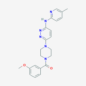 molecular formula C22H24N6O2 B5576160 6-[4-(3-methoxybenzoyl)-1-piperazinyl]-N-(5-methyl-2-pyridinyl)-3-pyridazinamine 