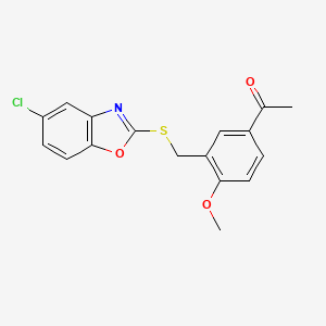 molecular formula C17H14ClNO3S B5576252 1-(3-{[(5-CHLORO-1,3-BENZOXAZOL-2-YL)SULFANYL]METHYL}-4-METHOXYPHENYL)ETHAN-1-ONE 