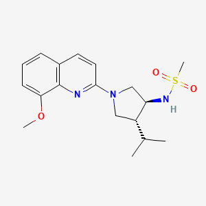 molecular formula C18H25N3O3S B5576259 N-[(3S*,4R*)-4-isopropyl-1-(8-methoxy-2-quinolinyl)-3-pyrrolidinyl]methanesulfonamide 