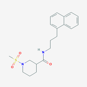 molecular formula C20H26N2O3S B5576300 1-(methylsulfonyl)-N-[3-(1-naphthyl)propyl]-3-piperidinecarboxamide 