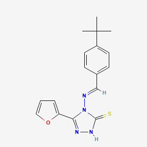 molecular formula C17H18N4OS B5576303 4-((4-TERT-BUTYLBENZYLIDENE)AMINO)-5-(2-FURYL)-4H-1,2,4-TRIAZOLE-3-THIOL 