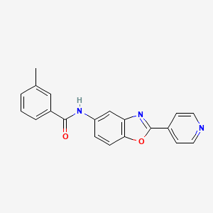 molecular formula C20H15N3O2 B5576309 3-methyl-N-[2-(pyridin-4-yl)-1,3-benzoxazol-5-yl]benzamide 