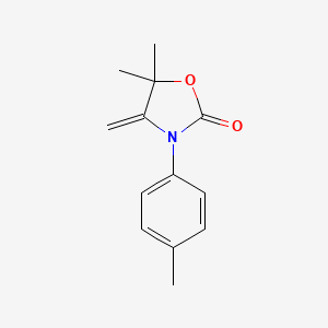 molecular formula C13H15NO2 B5576316 5,5-Dimethyl-4-methylidene-3-(4-methylphenyl)-1,3-oxazolidin-2-one 