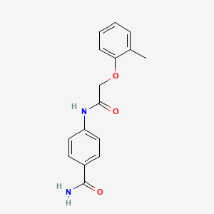 molecular formula C16H16N2O3 B5576364 4-{[(2-methylphenoxy)acetyl]amino}benzamide 