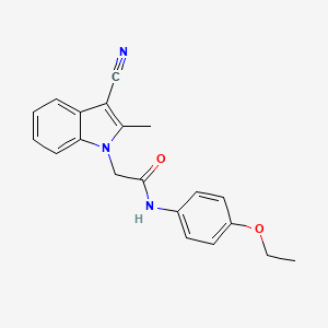 molecular formula C20H19N3O2 B5576399 2-(3-cyano-2-methyl-1H-indol-1-yl)-N-(4-ethoxyphenyl)acetamide 