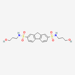 molecular formula C19H24N2O6S2 B5576412 N,N'-bis(3-hydroxypropyl)-9H-fluorene-2,7-disulfonamide 