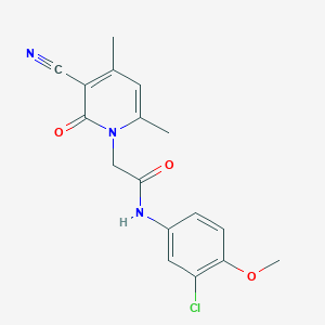 molecular formula C17H16ClN3O3 B5576567 N-(3-chloro-4-methoxyphenyl)-2-(3-cyano-4,6-dimethyl-2-oxo-1(2H)-pyridinyl)acetamide 