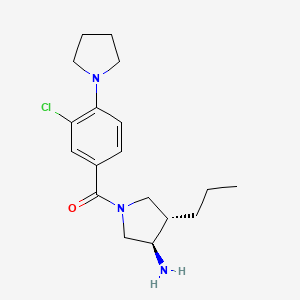 molecular formula C18H26ClN3O B5576606 [(3R,4S)-3-amino-4-propylpyrrolidin-1-yl]-(3-chloro-4-pyrrolidin-1-ylphenyl)methanone 