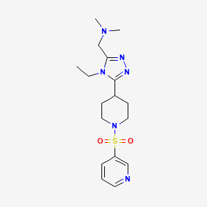 molecular formula C17H26N6O2S B5576607 ({4-ethyl-5-[1-(pyridin-3-ylsulfonyl)piperidin-4-yl]-4H-1,2,4-triazol-3-yl}methyl)dimethylamine 