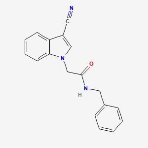 molecular formula C18H15N3O B5576683 N-benzyl-2-(3-cyano-1H-indol-1-yl)acetamide 