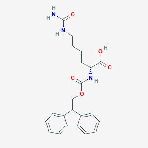 molecular formula C22H25N3O5 B557669 (R)-2-((((9H-Fluoren-9-yl)methoxy)carbonyl)amino)-6-ureidohexanoic acid CAS No. 201485-38-3