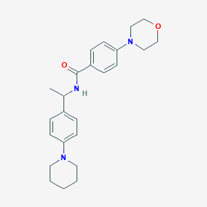 molecular formula C24H31N3O2 B5576701 4-(4-morpholinyl)-N-{1-[4-(1-piperidinyl)phenyl]ethyl}benzamide 