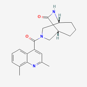 molecular formula C20H23N3O2 B5576714 (1R,5R)-3-(2,8-dimethylquinoline-4-carbonyl)-3,9-diazabicyclo[3.3.2]decan-10-one 