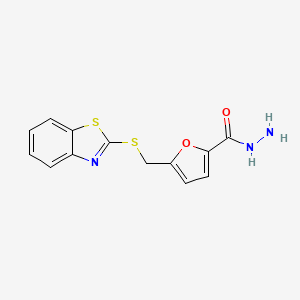 molecular formula C13H11N3O2S2 B5576731 5-(Benzothiazol-2-ylthiomethyl)furan-2-carbohydrazide 