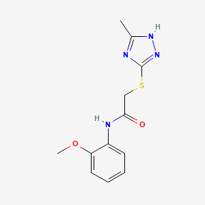 molecular formula C12H14N4O2S B5576740 N-(2-methoxyphenyl)-2-((5-methyl-4H-1,2,4-triazol-3-yl)thio)acetamide 
