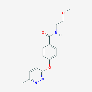 molecular formula C15H17N3O3 B5576766 N-(2-methoxyethyl)-4-[(6-methyl-3-pyridazinyl)oxy]benzamide 