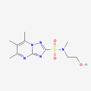 molecular formula C11H17N5O3S B5576863 N-(2-hydroxyethyl)-N,5,6,7-tetramethyl-[1,2,4]triazolo[1,5-a]pyrimidine-2-sulfonamide 