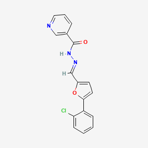 molecular formula C17H12ClN3O2 B5576902 N'-{[5-(2-chlorophenyl)-2-furyl]methylene}nicotinohydrazide 