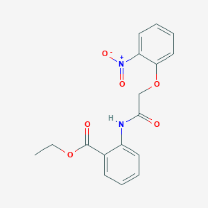 molecular formula C17H16N2O6 B5576910 Ethyl 2-[[2-(2-nitrophenoxy)acetyl]amino]benzoate 