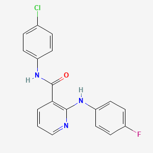 molecular formula C18H13ClFN3O B5576967 N-(4-chlorophenyl)-2-[(4-fluorophenyl)amino]pyridine-3-carboxamide 