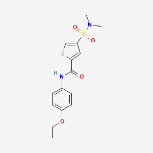 molecular formula C15H18N2O4S2 B5577021 4-[(dimethylamino)sulfonyl]-N-(4-ethoxyphenyl)-2-thiophenecarboxamide 