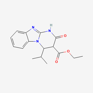 molecular formula C16H19N3O3 B5577027 ethyl 2-oxo-4-propan-2-yl-4,10-dihydro-3H-pyrimido[1,2-a]benzimidazole-3-carboxylate 