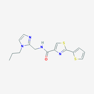 molecular formula C15H16N4OS2 B5577043 N-[(1-propyl-1H-imidazol-2-yl)methyl]-2-(2-thienyl)-1,3-thiazole-4-carboxamide 