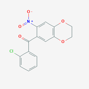 molecular formula C15H10ClNO5 B5577051 (2-chlorophenyl)(7-nitro-2,3-dihydro-1,4-benzodioxin-6-yl)methanone CAS No. 164526-11-8