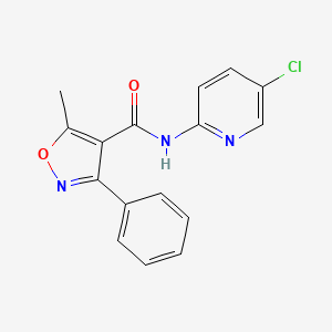molecular formula C16H12ClN3O2 B5577061 N-(5-chloropyridin-2-yl)-5-methyl-3-phenyl-1,2-oxazole-4-carboxamide 
