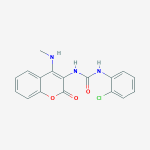 molecular formula C17H14ClN3O3 B5577124 N-(2-chlorophenyl)-N'-[4-(methylamino)-2-oxo-2H-chromen-3-yl]urea 