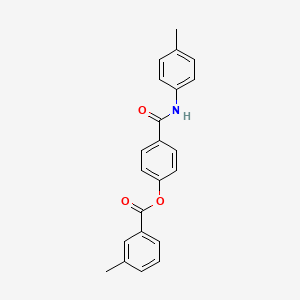 molecular formula C22H19NO3 B5577146 4-{[(4-methylphenyl)amino]carbonyl}phenyl 3-methylbenzoate 