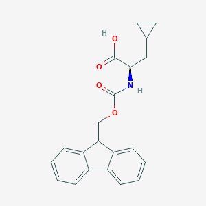 molecular formula C21H21NO4 B557717 (R)-2-((((9H-Fluoren-9-yl)methoxy)carbonyl)amino)-3-cyclopropylpropanoic acid CAS No. 170642-29-2