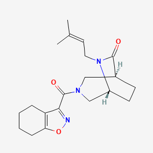 molecular formula C20H27N3O3 B5577184 rac-(1S,5R)-6-(3-methylbut-2-en-1-yl)-3-(4,5,6,7-tetrahydro-2,1-benzisoxazol-3-ylcarbonyl)-3,6-diazabicyclo[3.2.2]nonan-7-one 