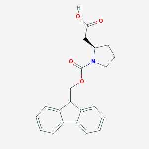 molecular formula C21H21NO4 B557723 (R)-2-(1-(((9H-Fluoren-9-yl)methoxy)carbonyl)pyrrolidin-2-yl)acetic acid CAS No. 193693-61-7