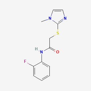 molecular formula C12H12FN3OS B5577247 N-(2-fluorophenyl)-2-(1-methylimidazol-2-yl)sulfanylacetamide 