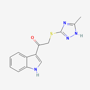 molecular formula C13H12N4OS B5577257 1-(1H-indol-3-yl)-2-[(5-methyl-1H-1,2,4-triazol-3-yl)sulfanyl]ethanone CAS No. 6590-61-0