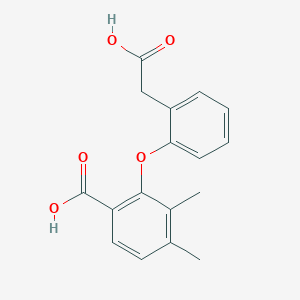molecular formula C17H16O5 B055774 2-[2-(Carboxymethyl)phenoxy]-3,4-dimethylbenzoic acid CAS No. 117570-93-1