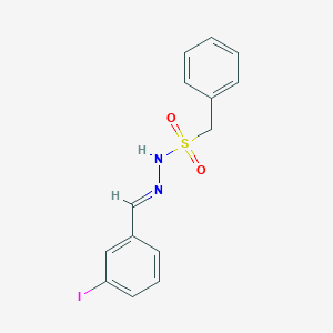 molecular formula C14H13IN2O2S B5577411 N-[(E)-(3-iodophenyl)methylideneamino]-1-phenylmethanesulfonamide 