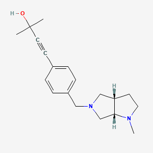 molecular formula C19H26N2O B5577419 4-[4-[[(3aS,6aS)-1-methyl-2,3,3a,4,6,6a-hexahydropyrrolo[2,3-c]pyrrol-5-yl]methyl]phenyl]-2-methylbut-3-yn-2-ol 
