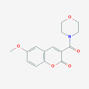 molecular formula C15H15NO5 B5577463 6-methoxy-3-(morpholine-4-carbonyl)-2H-chromen-2-one 