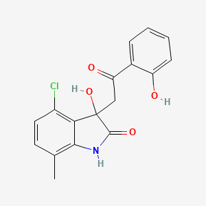 molecular formula C17H14ClNO4 B5577487 4-chloro-3-hydroxy-3-[2-(2-hydroxyphenyl)-2-oxoethyl]-7-methyl-1H-indol-2-one 