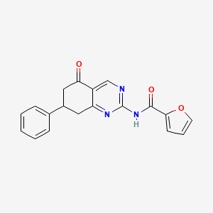 molecular formula C19H15N3O3 B5577512 N-(5-oxo-7-phenyl-5,6,7,8-tetrahydroquinazolin-2-yl)furan-2-carboxamide 