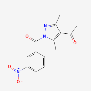 molecular formula C14H13N3O4 B5577557 1-[3,5-DIMETHYL-1-(3-NITROBENZOYL)-1H-PYRAZOL-4-YL]-1-ETHANONE 